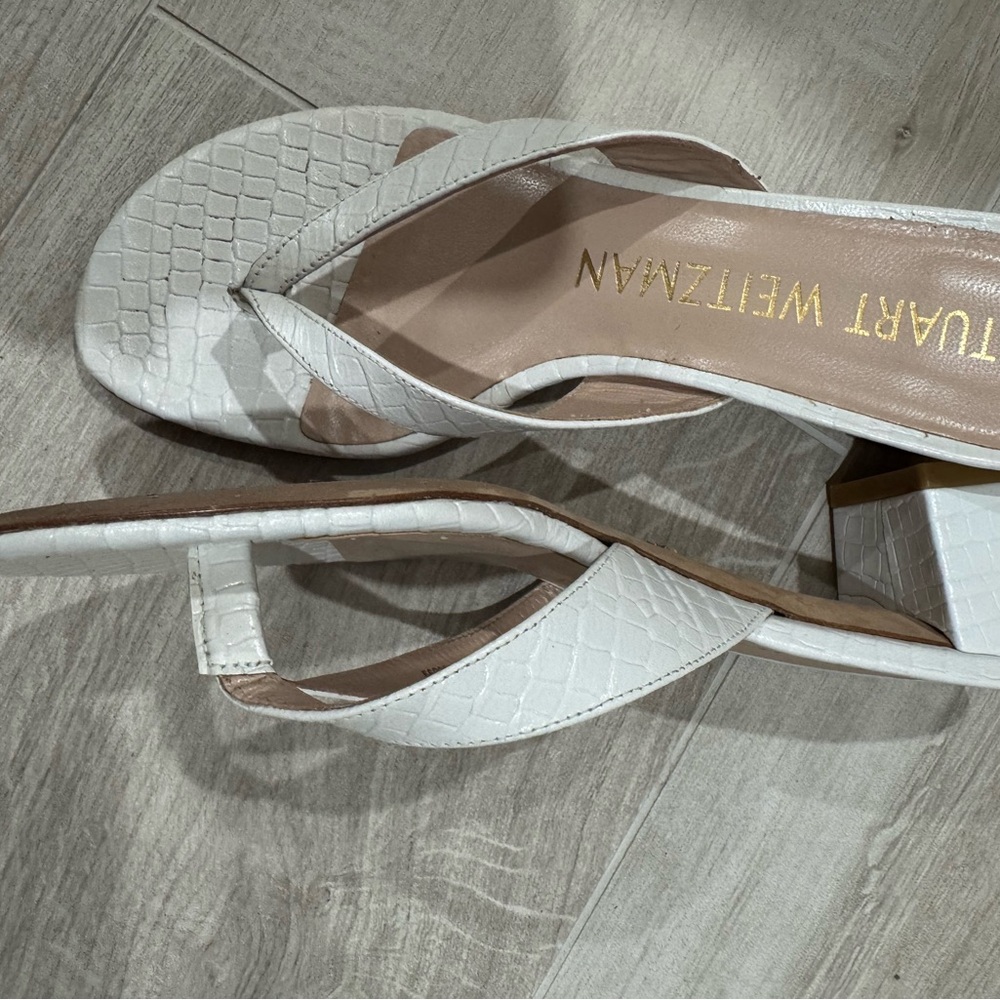 Stuart Weitzman white sandals